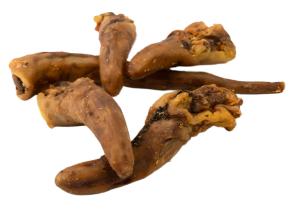 Natural Dried Pigs Tails Crunchy Chewy Dental Health Protein Rich Dog Treats
