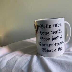 White Ceramic 11oz Mugs with Dog Printed Design (With Verse)